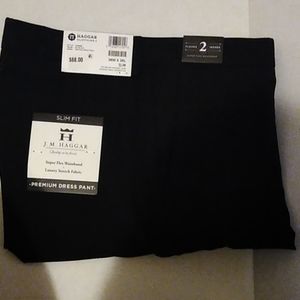 Haggar Black SLIM Fit Premium Dress Pants